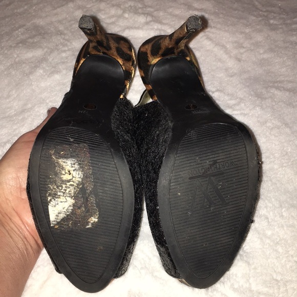 Worthington PeepToe Sequined & Leopard Print Heels - Picture 8 of 8